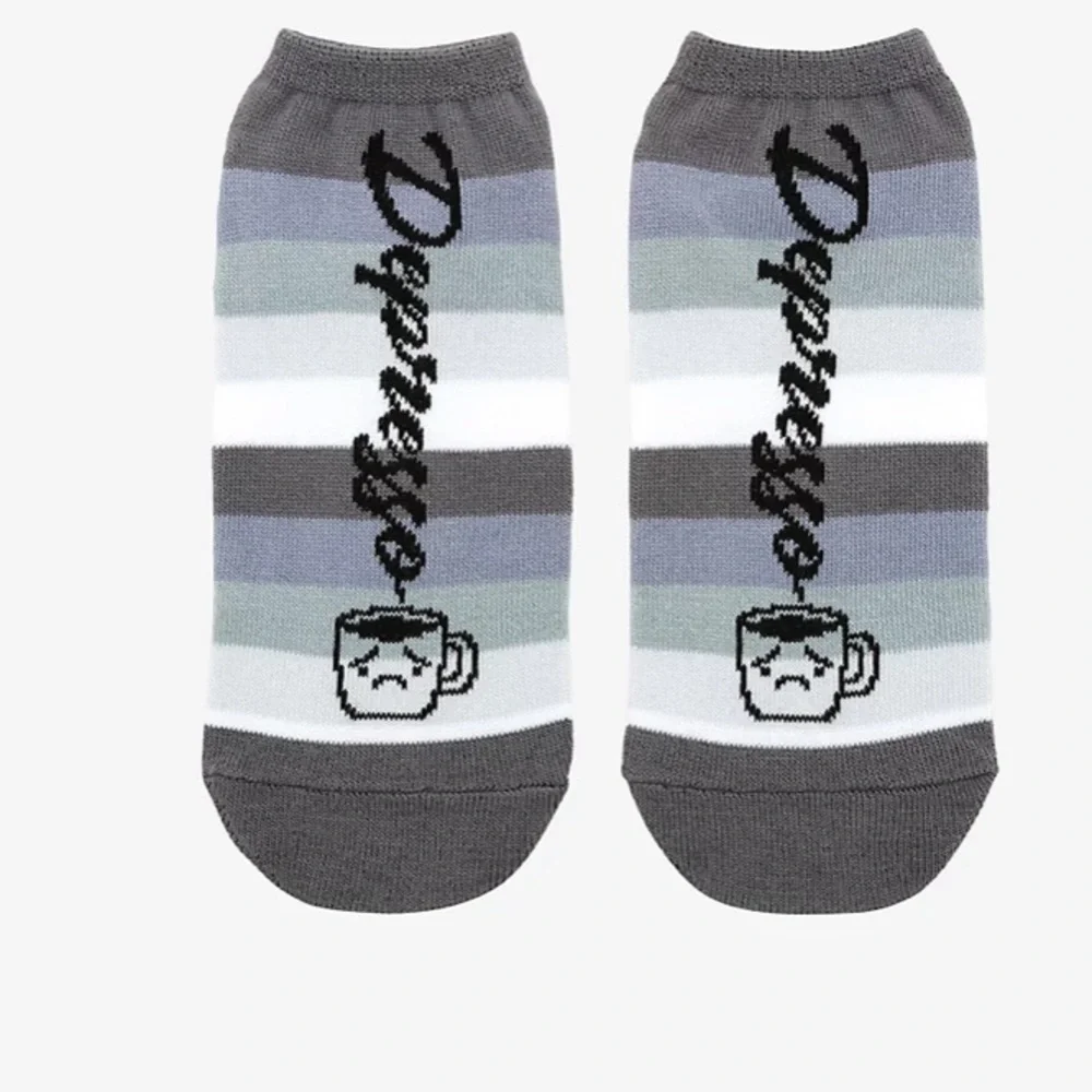 2/$12 Depresso Espresso Striped No-Show‎ Socks Hot Topic